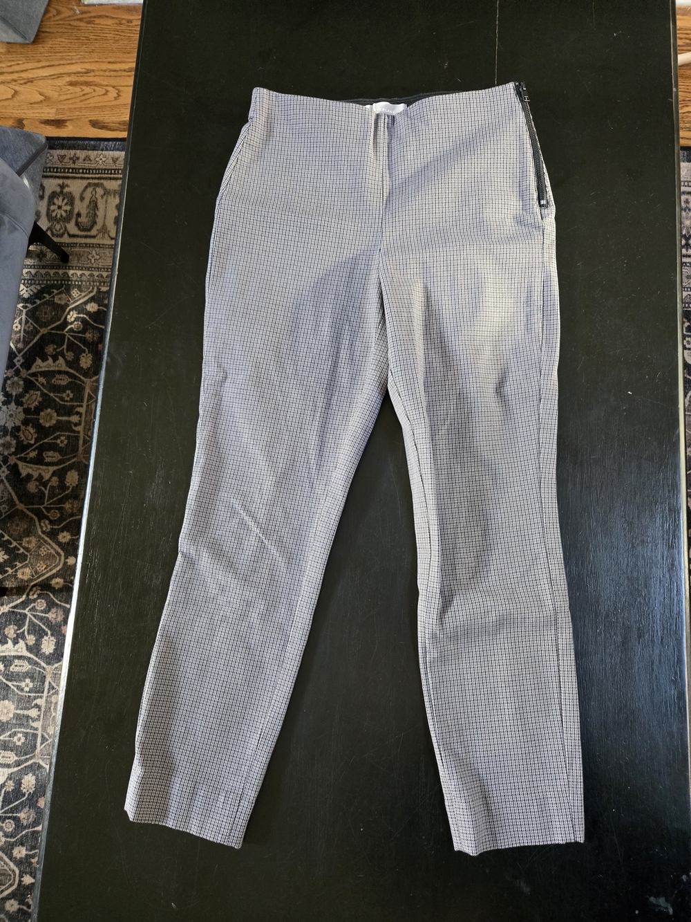 Slim Fit Gray Micro-Check Dress Pants